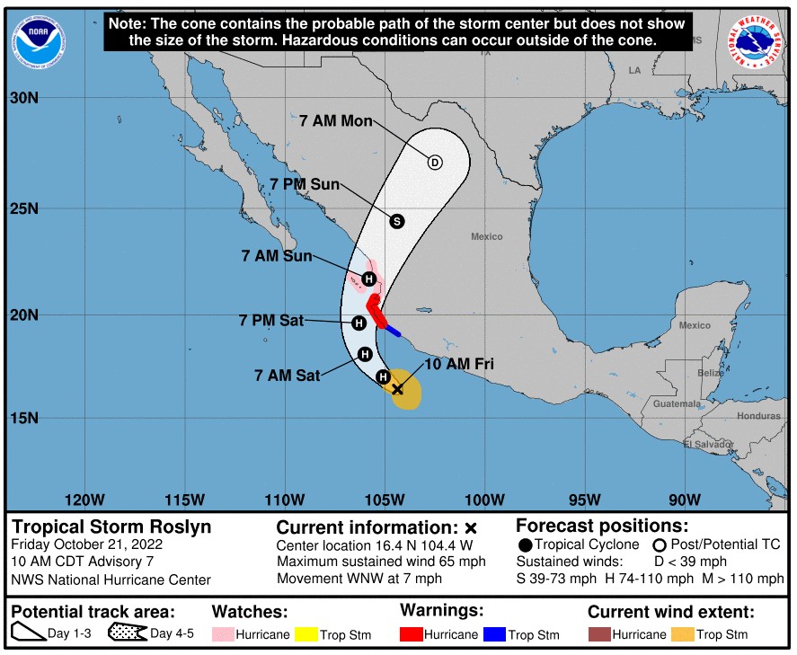 Mexico Braces for Impacts of Tropical Storm Roslyn Breaking Weather